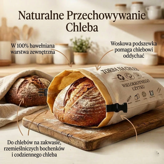 Premium bawełniano-woskowe woreczki na chleb