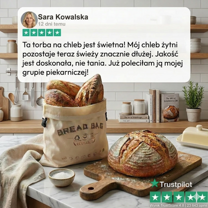 Premium bawełniano-woskowe woreczki na chleb