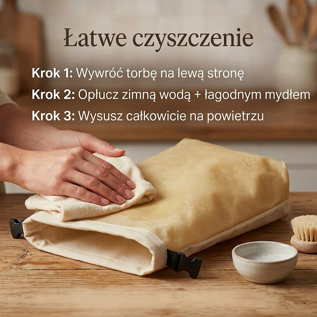 Premium bawełniano-woskowe woreczki na chleb